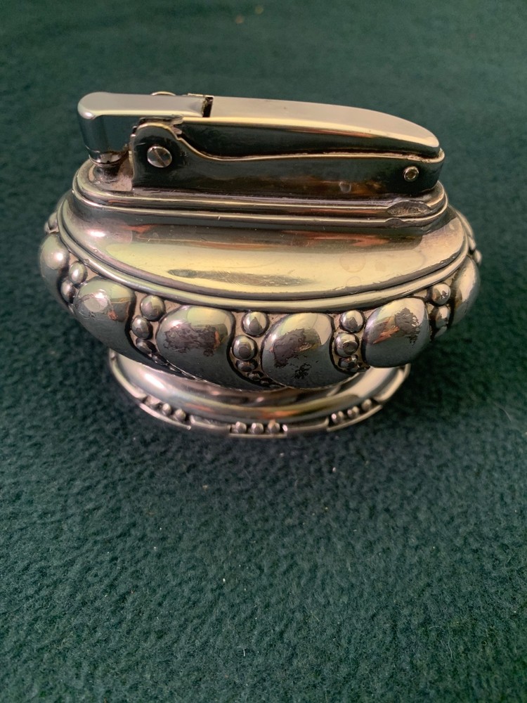 Vintage Ronson Crown Silver Plated Table Cigarette Lighter