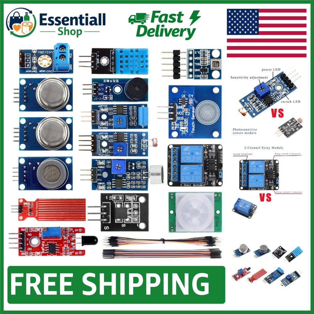 16-in-1 Smart Home Sensor Modules Kit for Arduino & Raspberry Pi DIY Projects