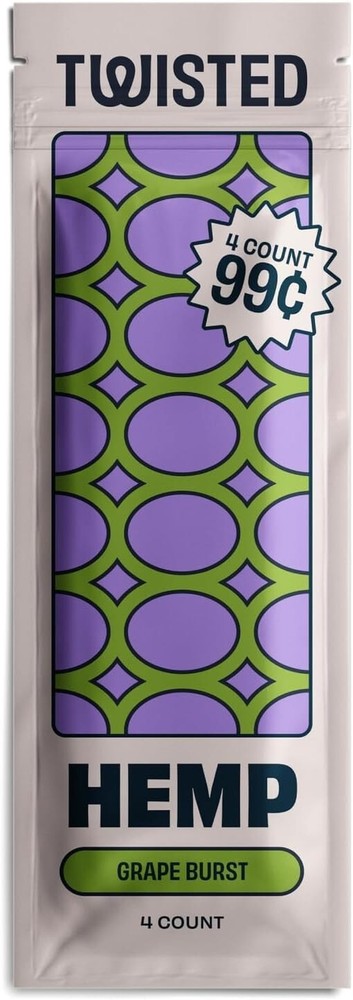 😎TWISTED WRAPS 4 LEAF PACK🔥15 COUNT BOX💚60 ROLLING PAPERS💜GRAPE BURST