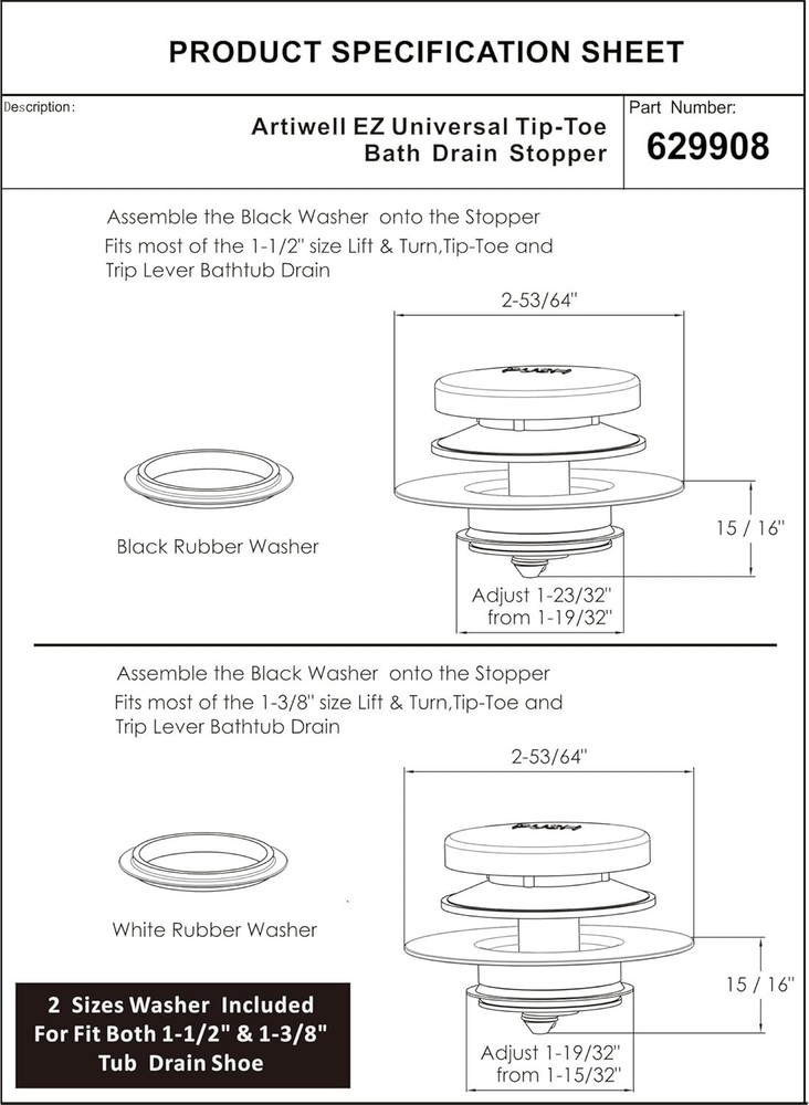 Elegant Brushed Gold Universal Bath Drain Stopper - Easy Installation & Coverage
