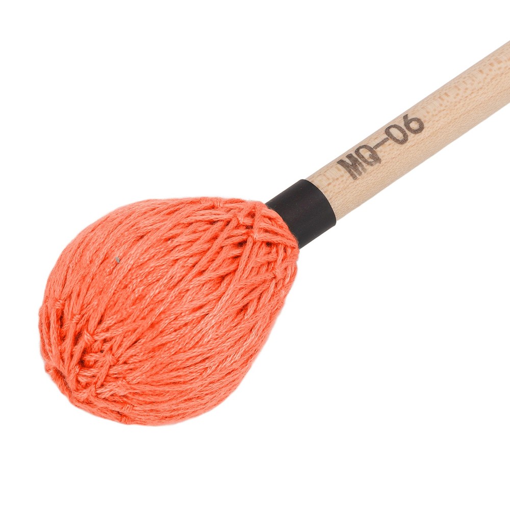 1 Pair Medium Hard Marimba Mallets For Percussion Playing Orange Excellent