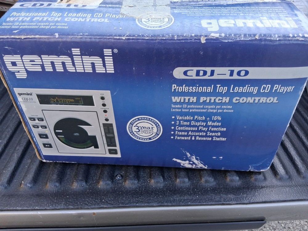 Gemini CDJ-10 Professional CD DJ Player Clean in Box PROJECT