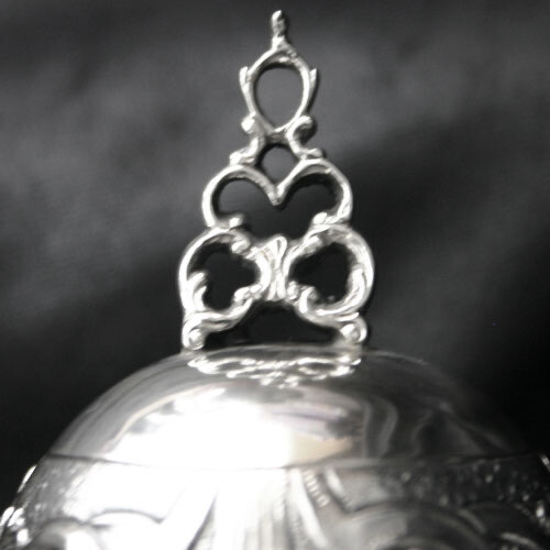 Antique 800 Silver Ornate Repousse Bell Germany