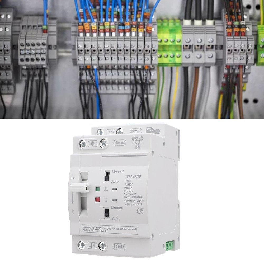 Double Power Automatic Transfer Switch 63A 2P ATS Power Transfer Switch♡