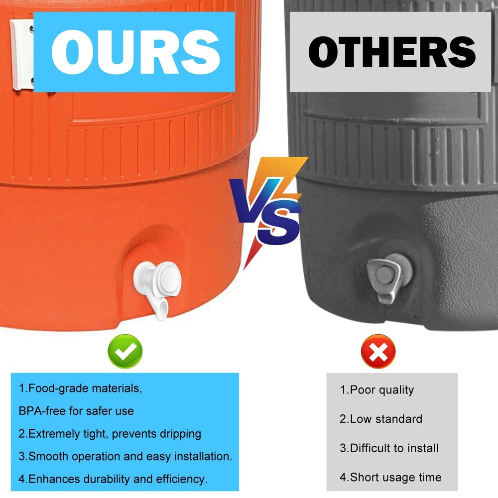 3Pcs Push Button Water Spigot Cooler Replacement, Reusable White