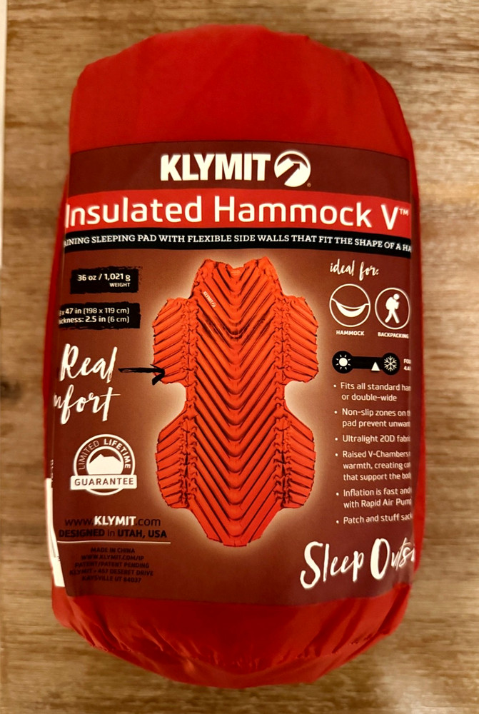 NWOT, Klymit Insulated Hammock V Sleeping Pad, One Size