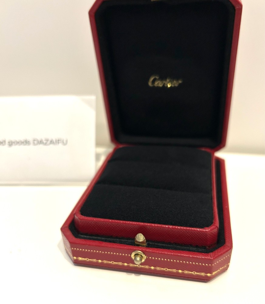 Cartier Pair Ring Empty Box Red Leather Case & Outer Box Set Gift Authentic