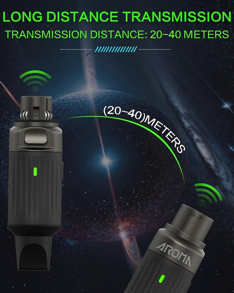 Aroma Wireless XLR Transmitter and Receiver, Professional UHF Wireless Microphon