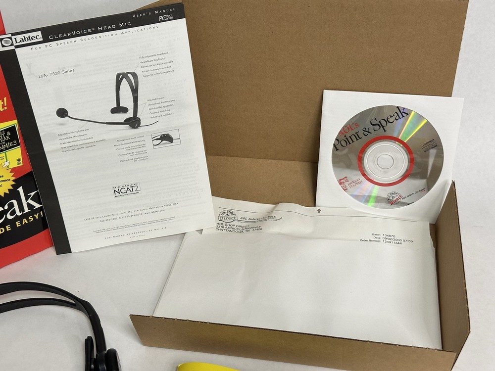 AOL's Point & Speak Speech Recognition |Dragon Systems headset software dummies