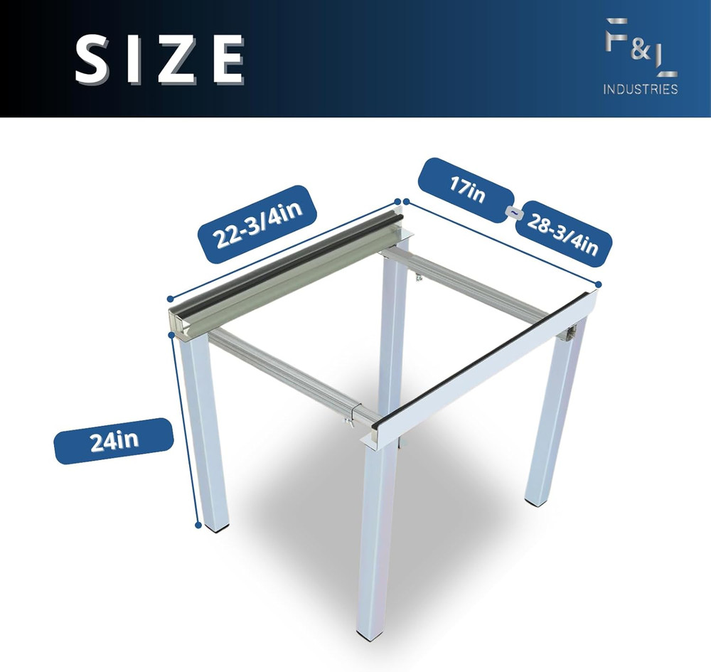 Portable 24" Heavy-Duty Foldable Air Handler Stand - Rust-Resistant Design