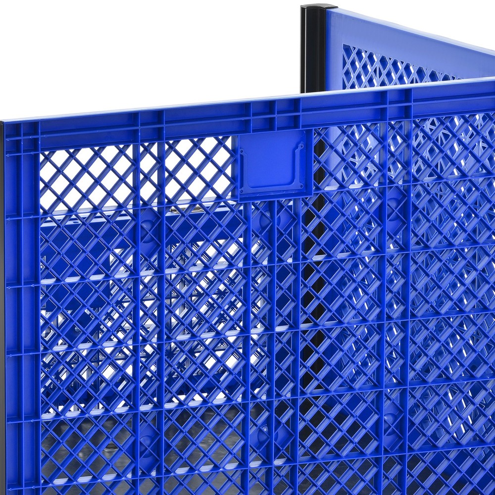 Collapsible Bulk Container Mesh Walls 600lb Capacity Stackable 4 High Blue