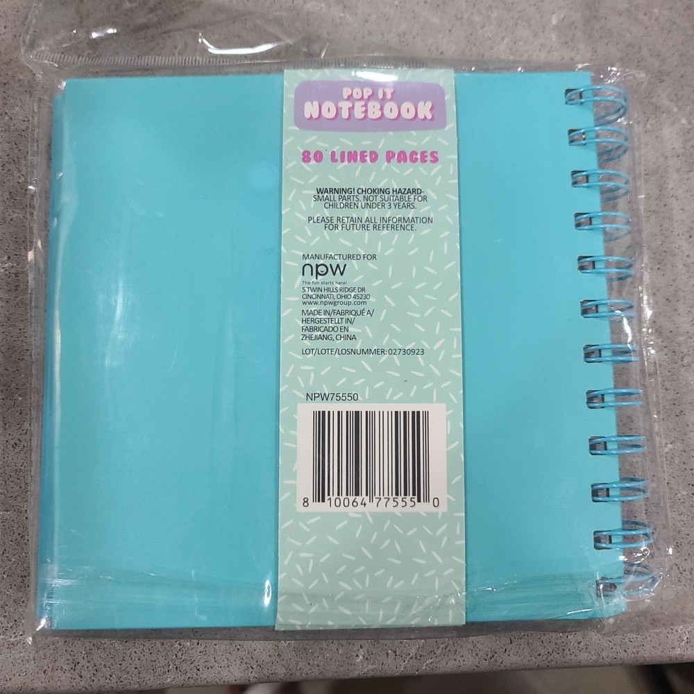 Pop It Notebook Fidget Toy Blue 80 Lined Pages