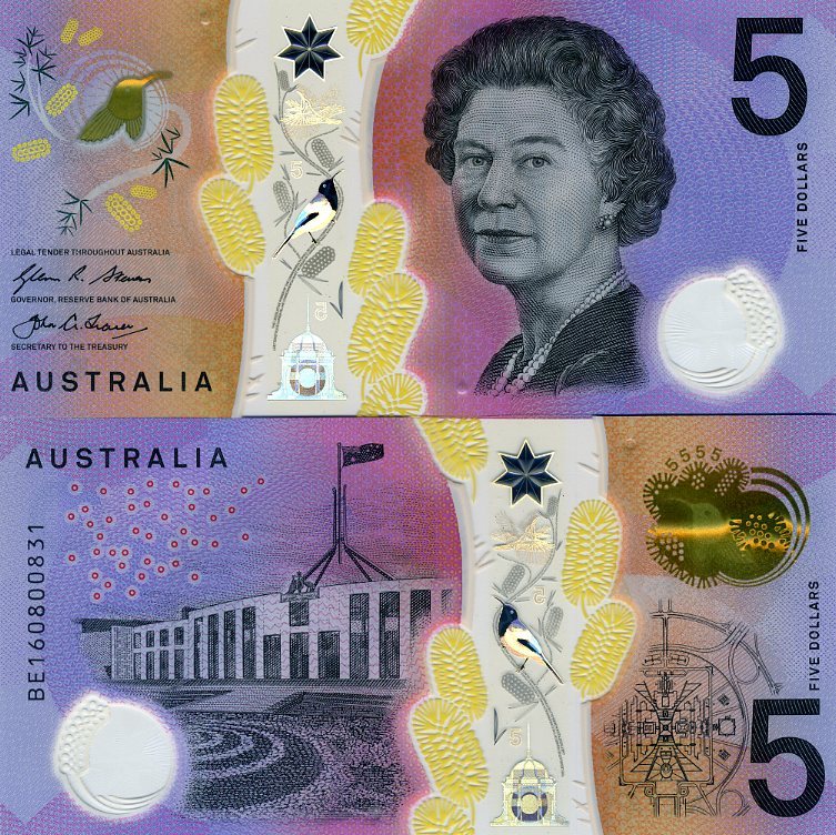 Australia, $5, 2016, P-62a QEII, Polymer UNC Redesigned