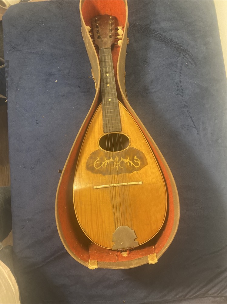 Antique Humpback Mandolin With Original Case