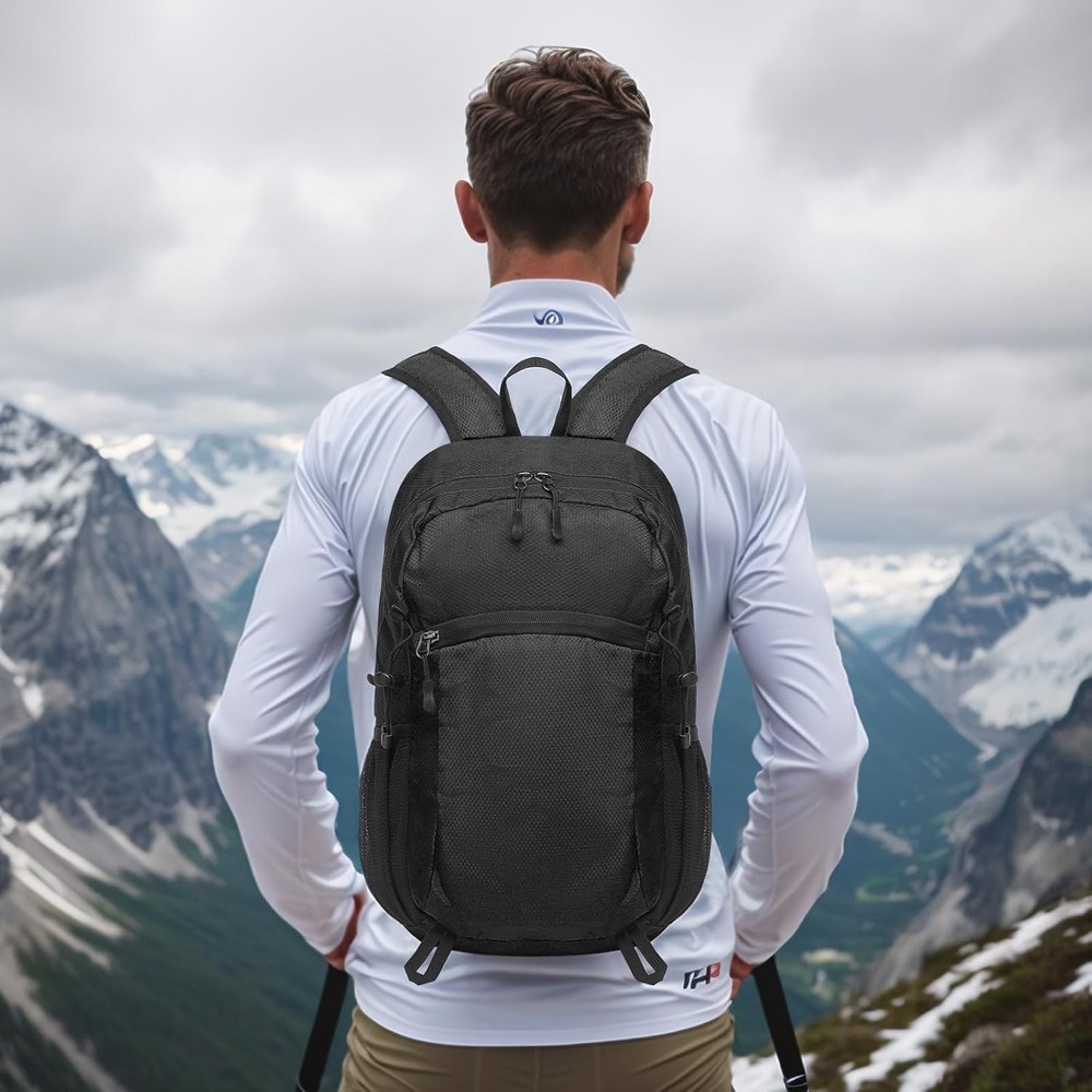 Hiking Daypack Packable, Camping Backpack Water Resistant Lightweight Polyester