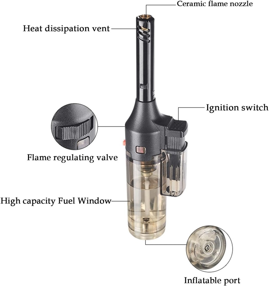 Torch Lighter, 4 Pack Green Flame Jet Lighter, Adjustable Flame Windproof Lighte