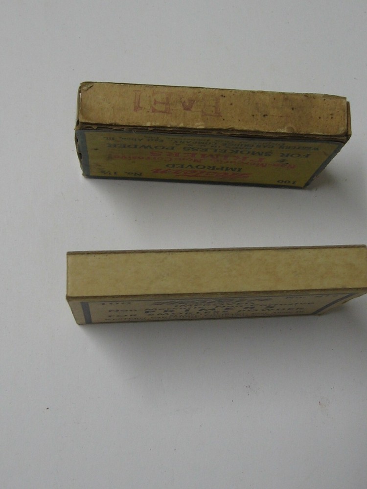2- Olin Western Improved Non-Mercuric Primers Smokeless EMPTY Boxes + Inserts