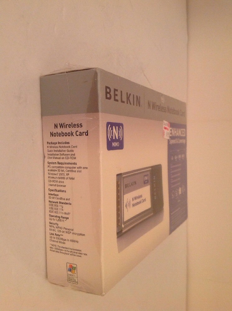 BELKIN N WIRELESS NOTEBOOK CARD MIMO ENHANCED SPEED AND COVERAGE