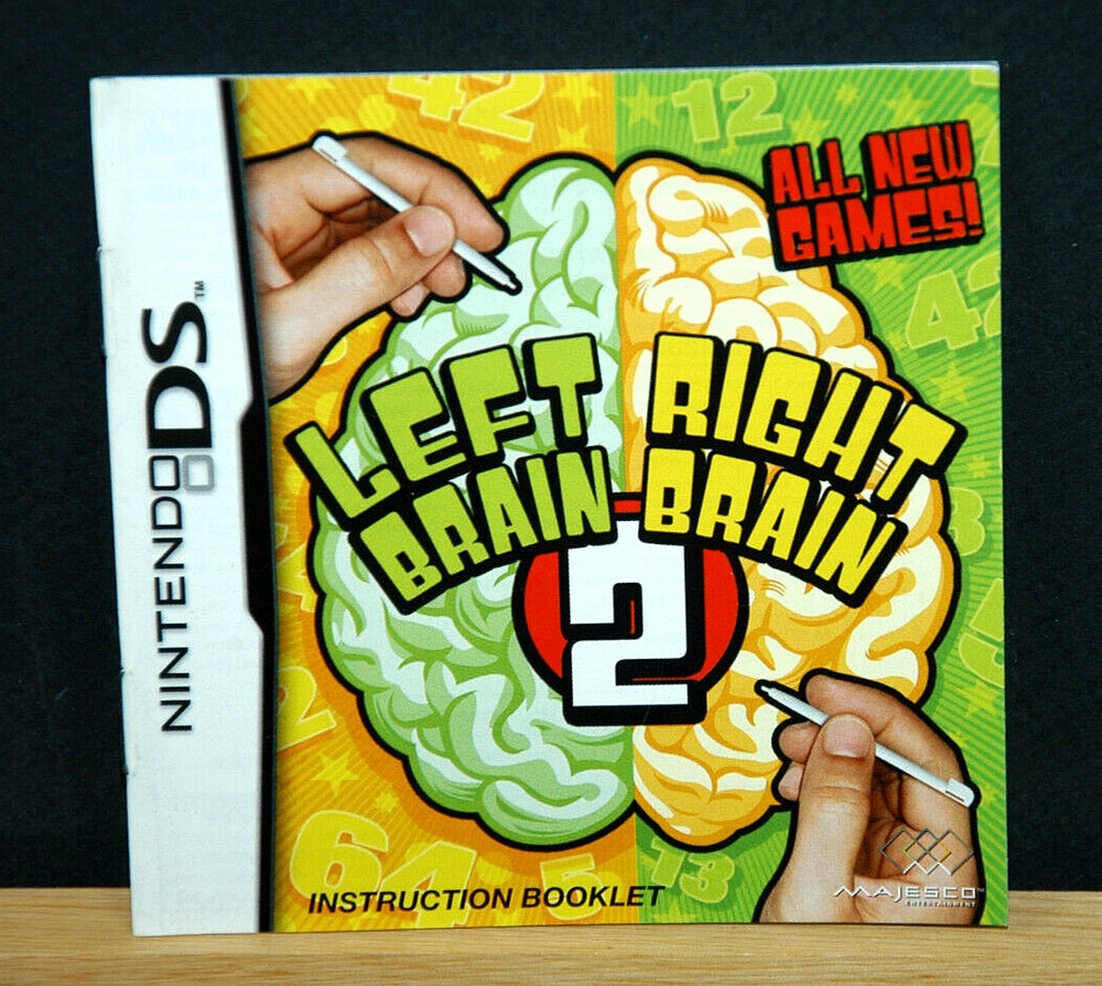LEFT BRAIN RIGHT BRAIN 2   Manual Only (Nintendo DS ) NTSC-U/C