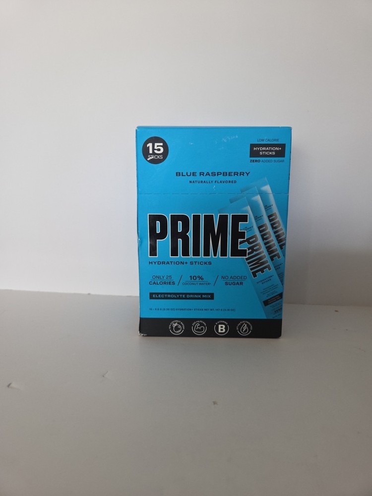 (5) Prime Hydration + Sticks BLUE RASPBERRY 75 Sticks Total READ