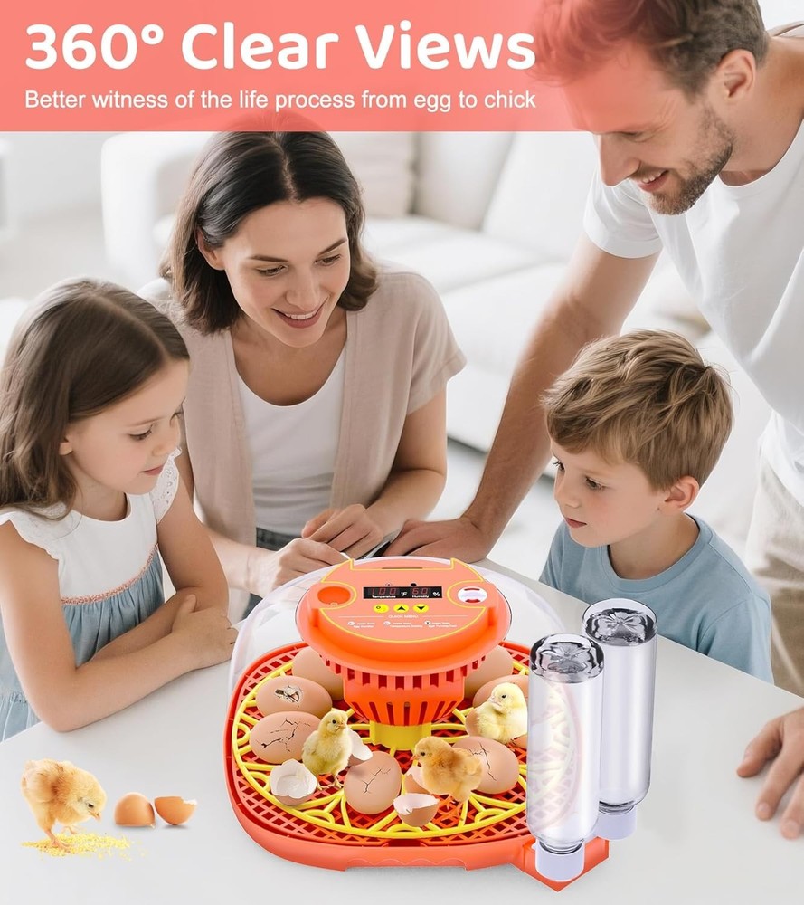 12 Egg Incubator for Hatching Eggs, Smart Temperature and Humidity Control, A...