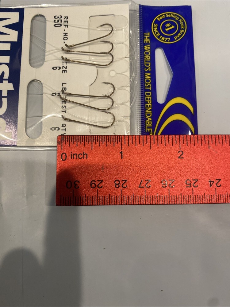 Mustad Ref 350 Snelled Size 6 6lb Test 6 Per Pack