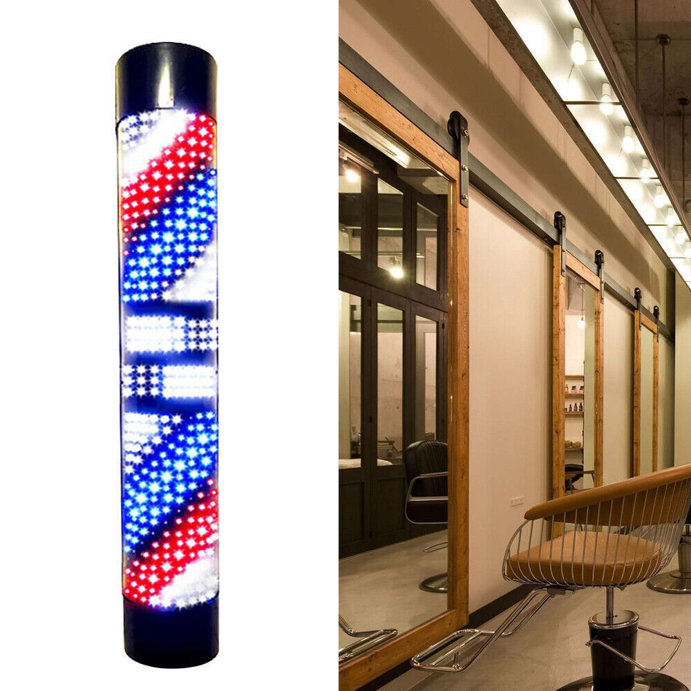 Rotating LED Barber Pole Light – Waterproof Wall Sign for Salons