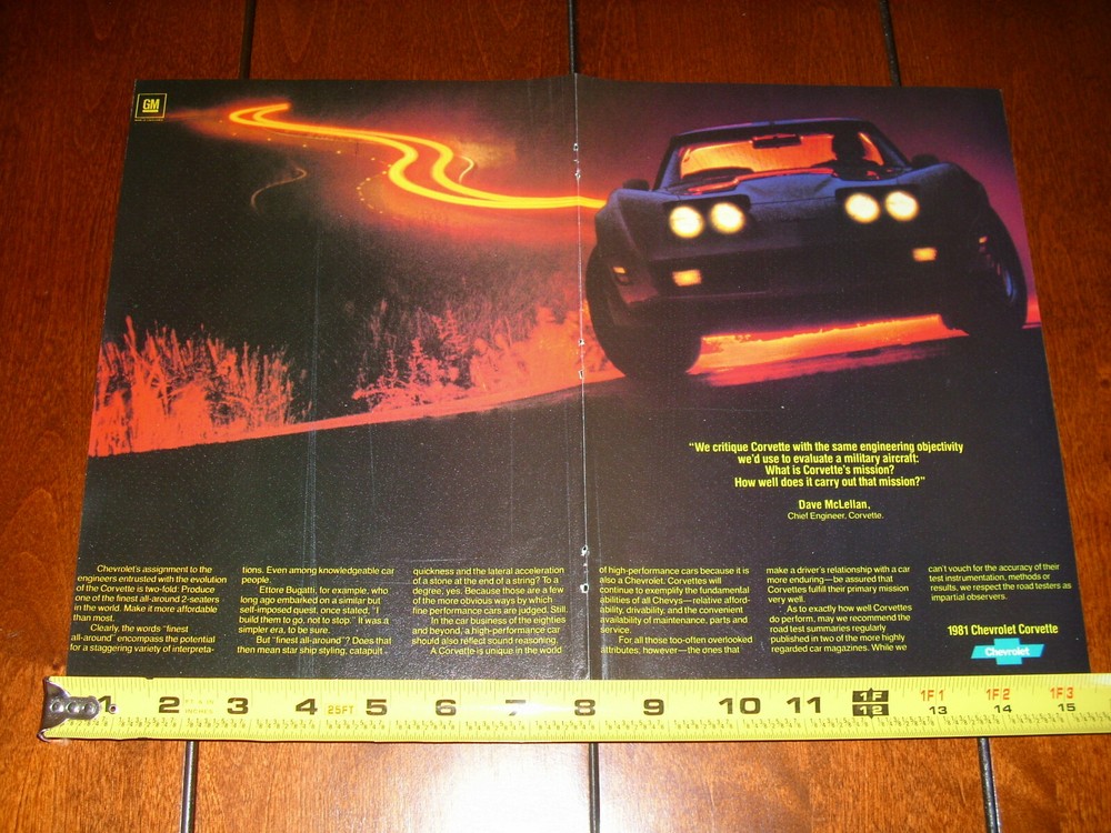 1981 CORVETTE ORIGINAL 2 PAGE AD