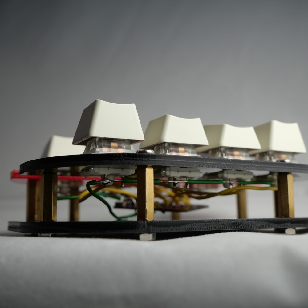 Black and Red Acrylic Midi Controller with 8 Note Buttons