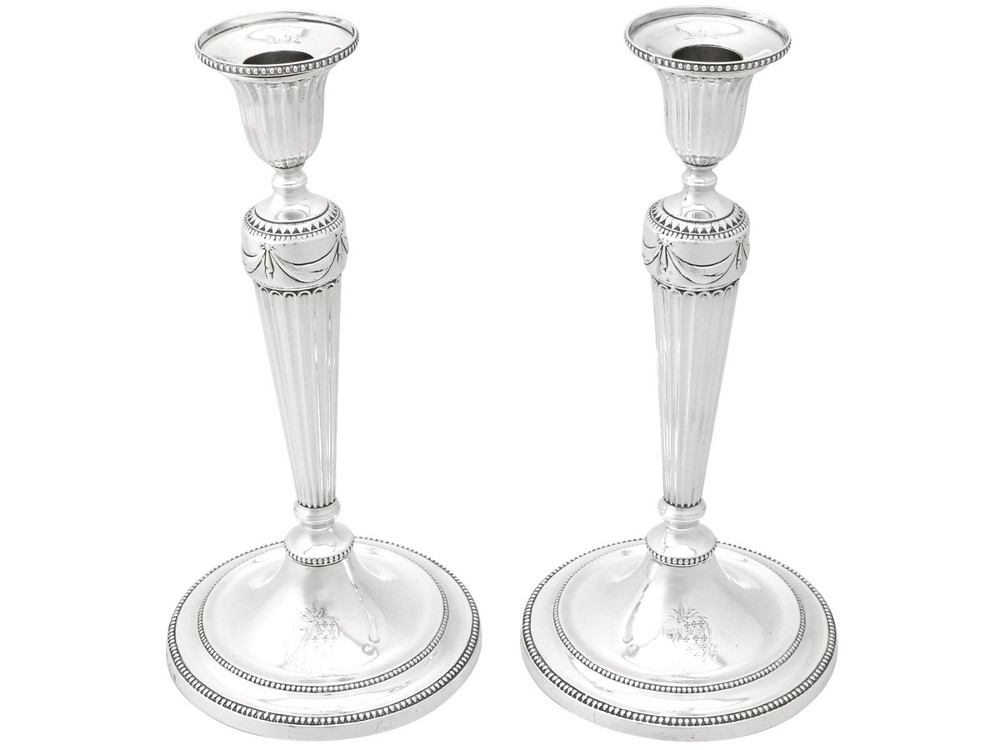 Sterling Silver Candlesticks - Antique George III