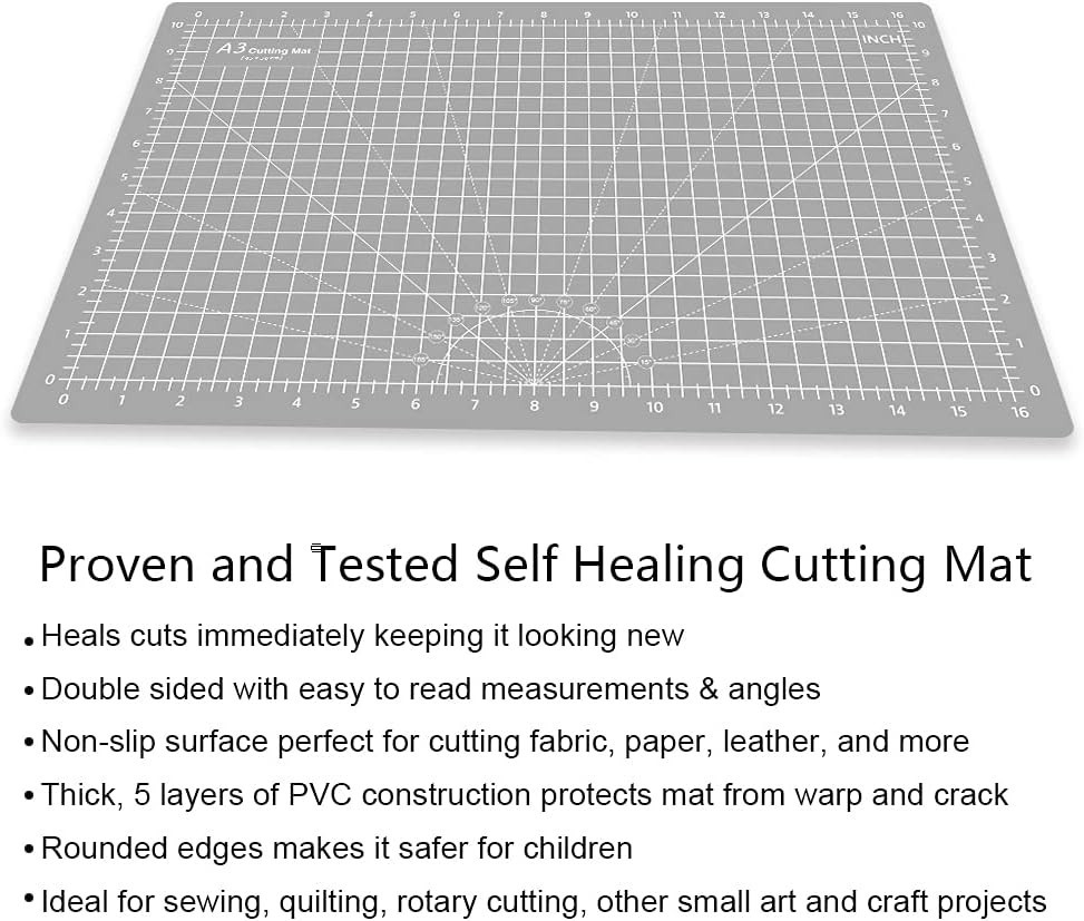 Thickened 18x12 Craft Cutting Mat - Self-Healing & Versatile for DIY Projects