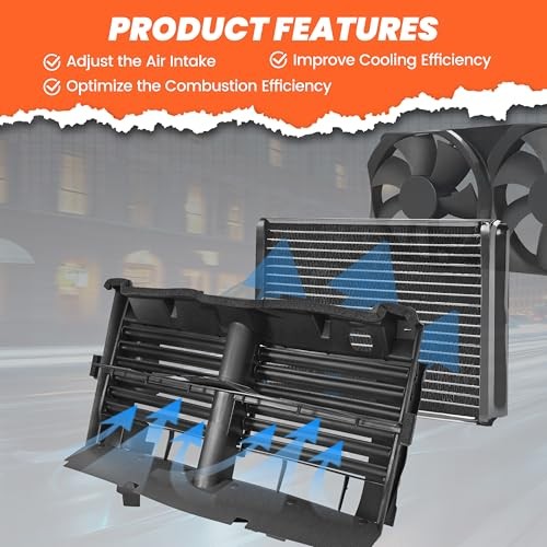 Active Grille Shutter Assembly w/o Actuator Compatible with 2013-2018 Ram