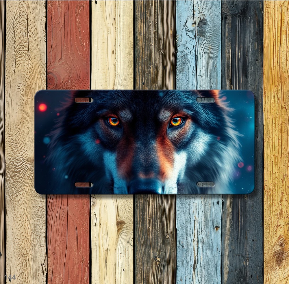 Hyperrealistic Wolf License Plate Your Text Decorative Plate Special Gift