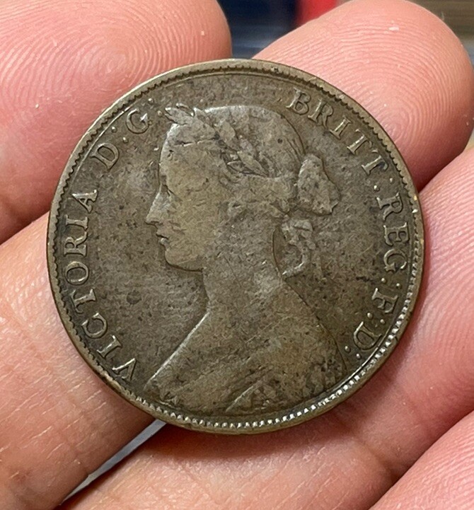 1861 Great Britain Half Penny Coin
