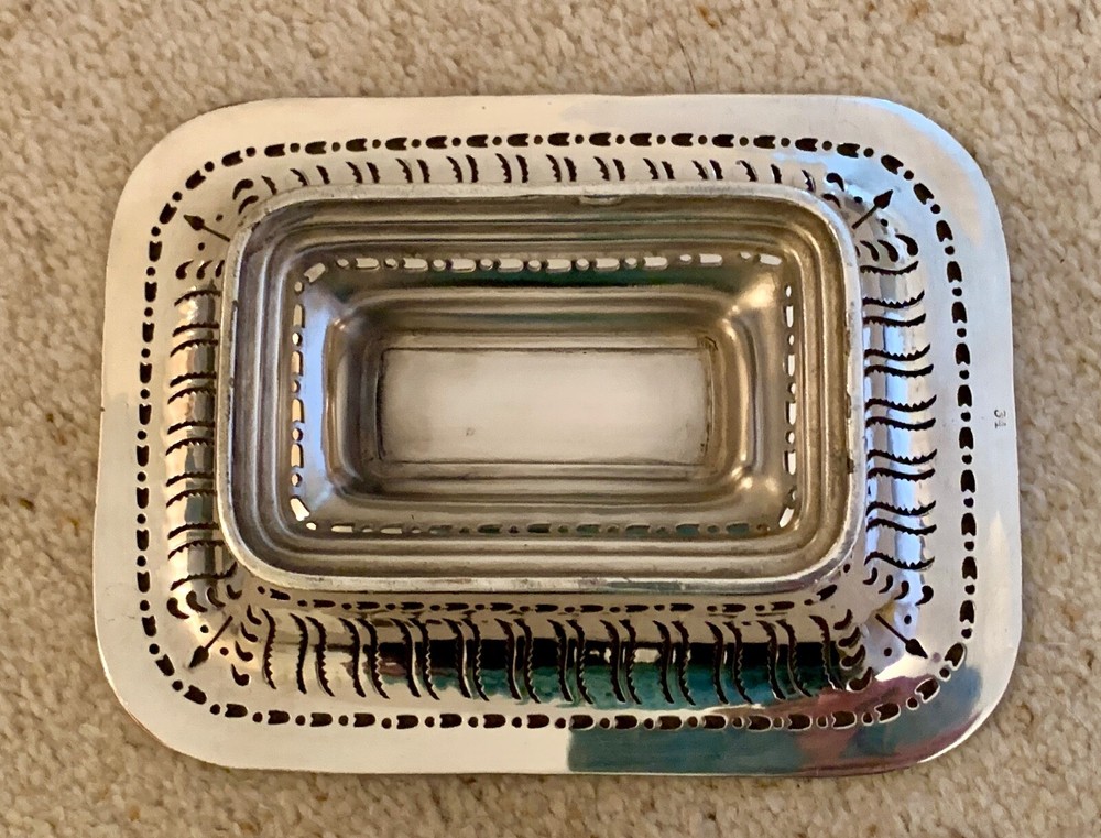 Attractive Antique Silver Plated Rectangular Bon Bon dish
