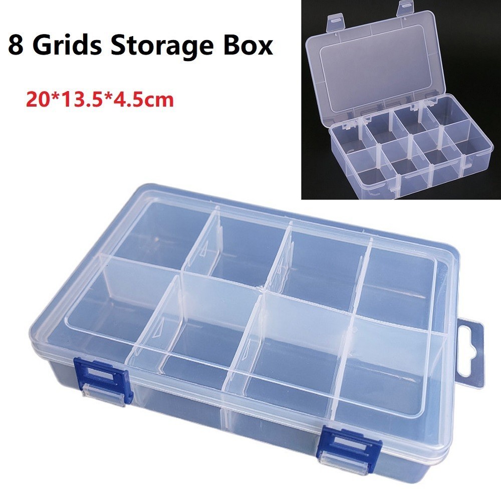 Adjustable 8 Grids Compartment Plastic Storage Box Screw Holder Case Organizer