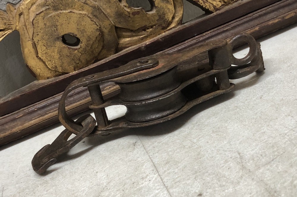 Antique Double Pulley - Rustic