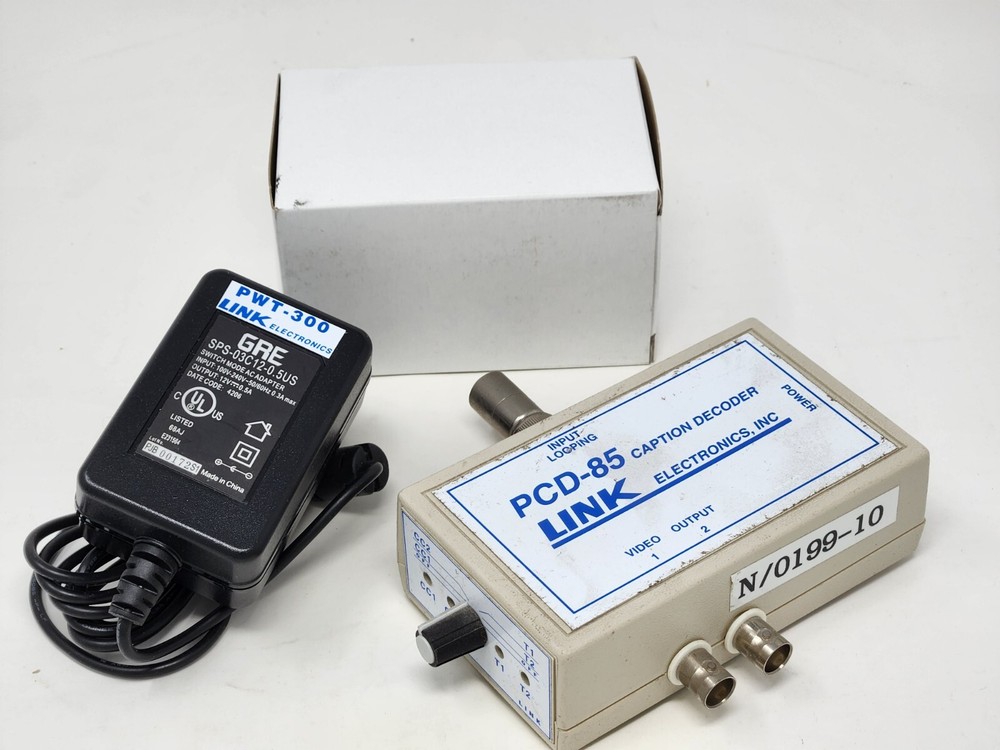 Link Electronics PCD-85 Closed Caption Decoder with Power Supply CC1 CC2 T1 T2