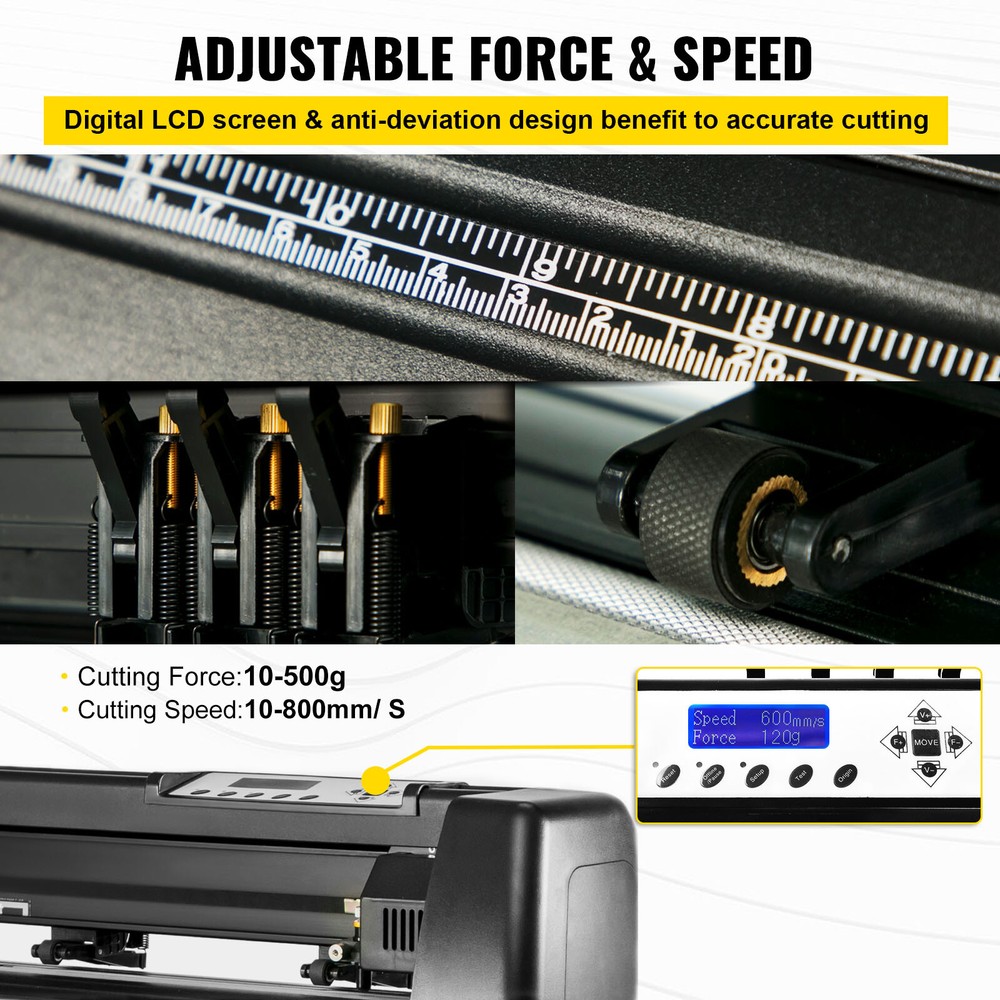 VEVOR 53" Vinyl Cutter Plotter Sign Cutting Machine Software 3 Blades LCD Screen