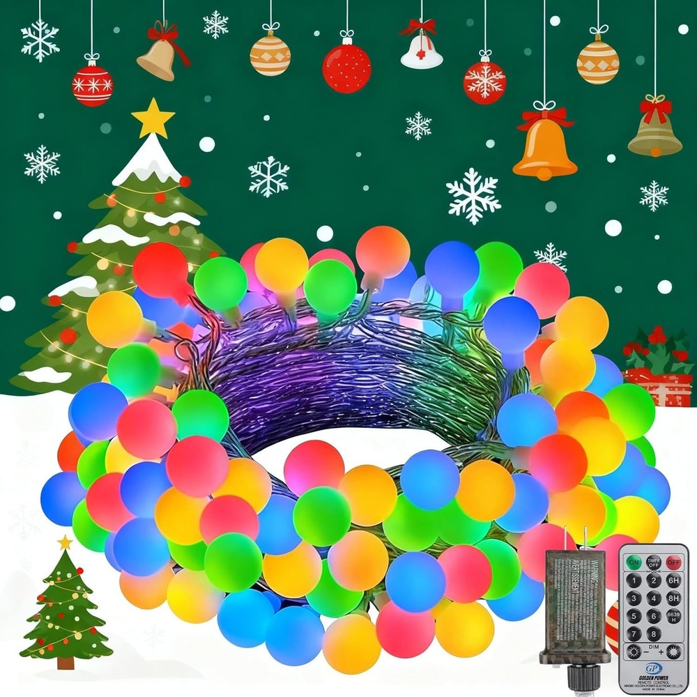 Elegant 33FT 100LED Christmas String Lights - Remote & Timer Function Included