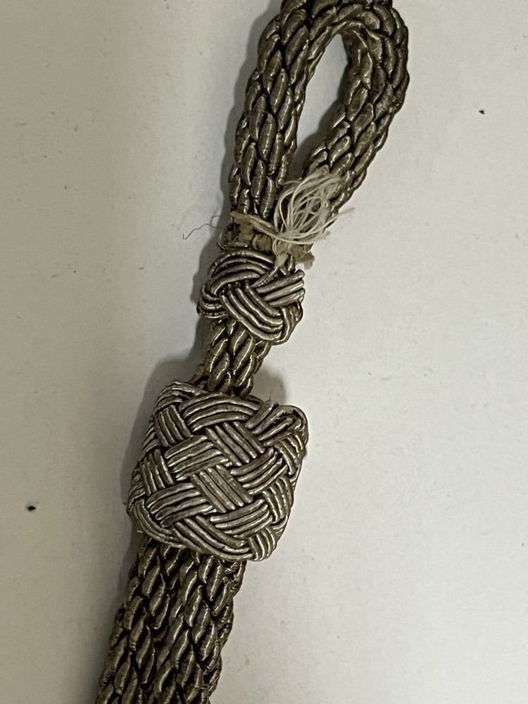 Original WW2 German Officer Hat Cap Braid Rope Chinstrap Silver Part