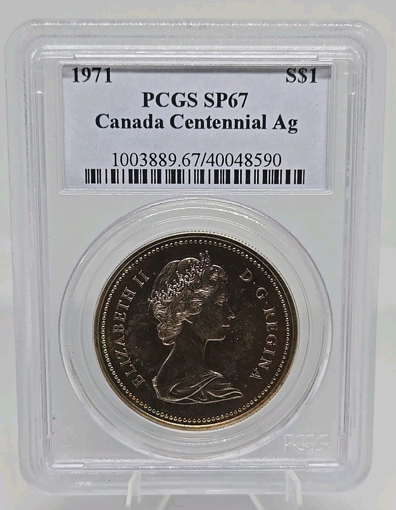 1971 Canada Silver Dollar Centennial PCGS SP67