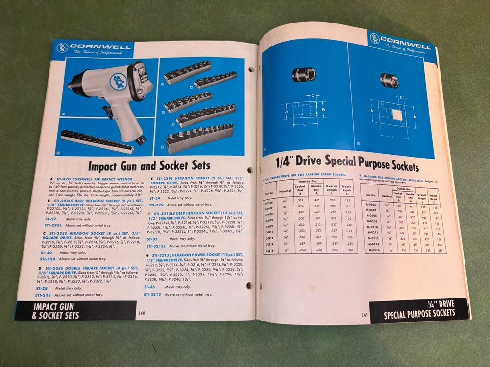 Original 1967 Cornwell Tools Catalog AI-68