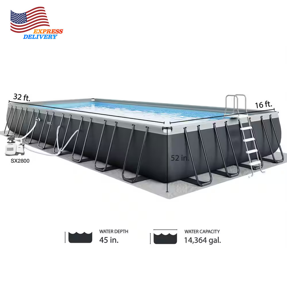 Ultra XTR 32 Ft. X 16 Ft. Rectangular Hard Sided above Ground Pool Set