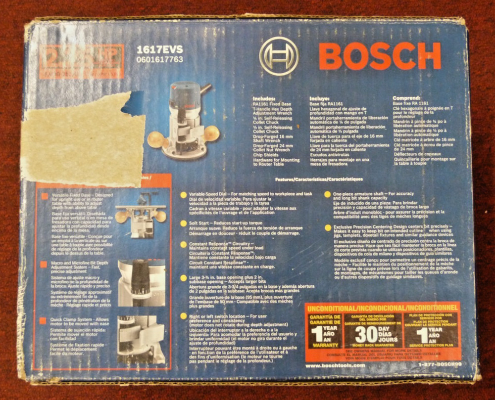 Bosch 1617EVS 2.25 HP Electronic Fixed-Base Router