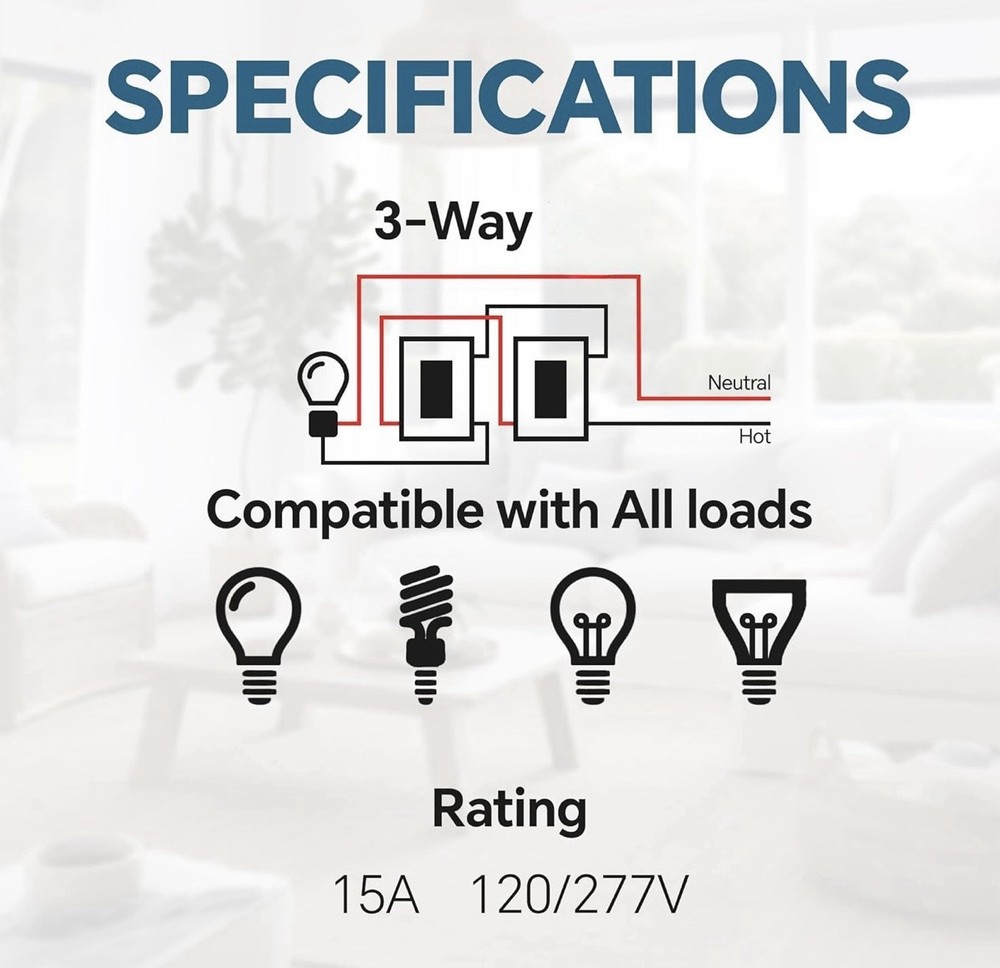 Thunderway 29 Pack, 3-Way Light Switch White Matte Decorator Light Switch 15A
