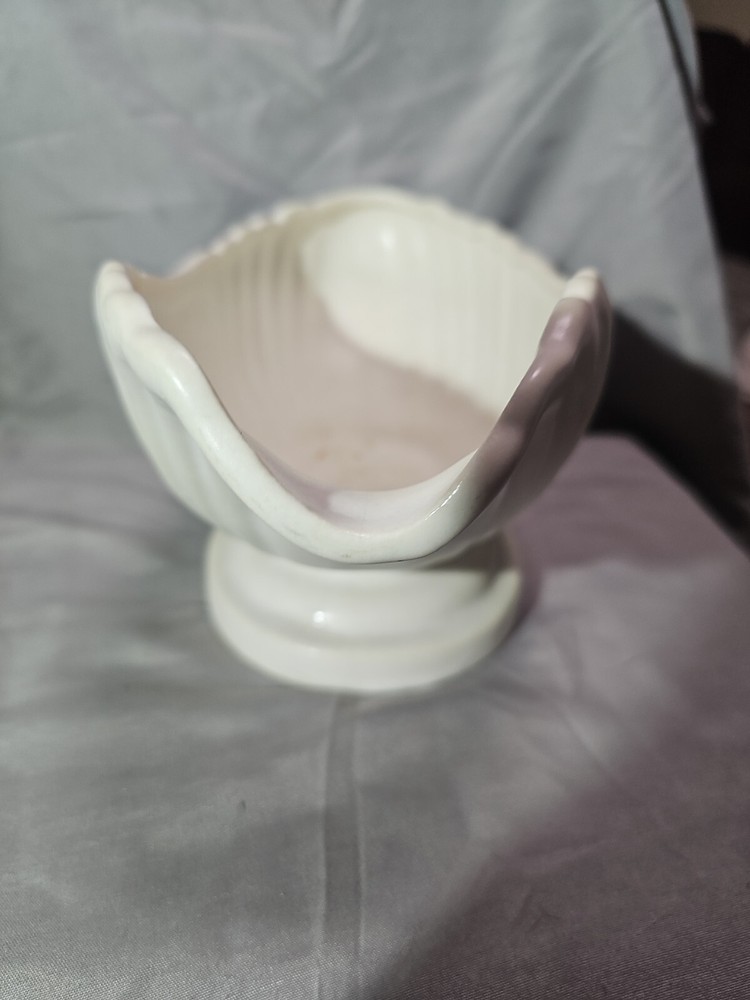 10' White Vintage Shell Planter Japan,