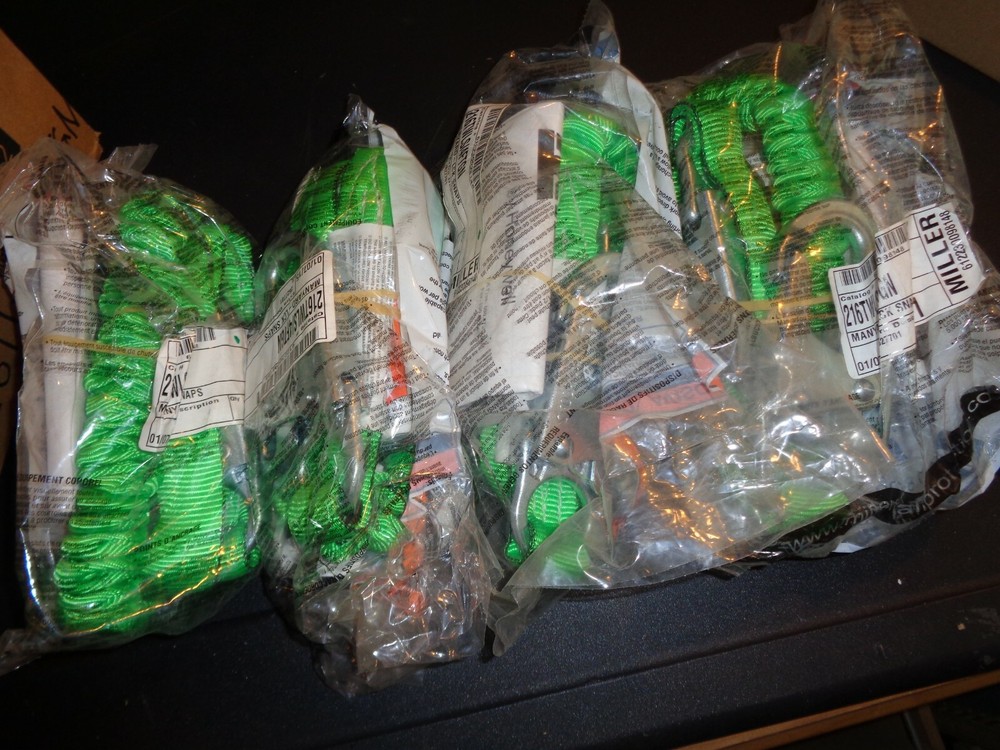 4 pc lot  Miller Lanyards Shock Absorbing 4' Polyester One Leg  216TWLS/4FTGN
