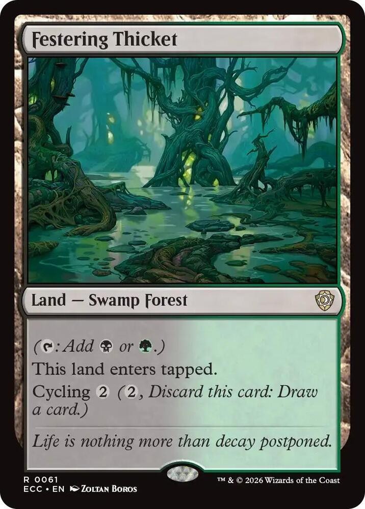 NM Festering Thicket, MTG, Lorwyn Eclipsed, Magic the Gathering, 61