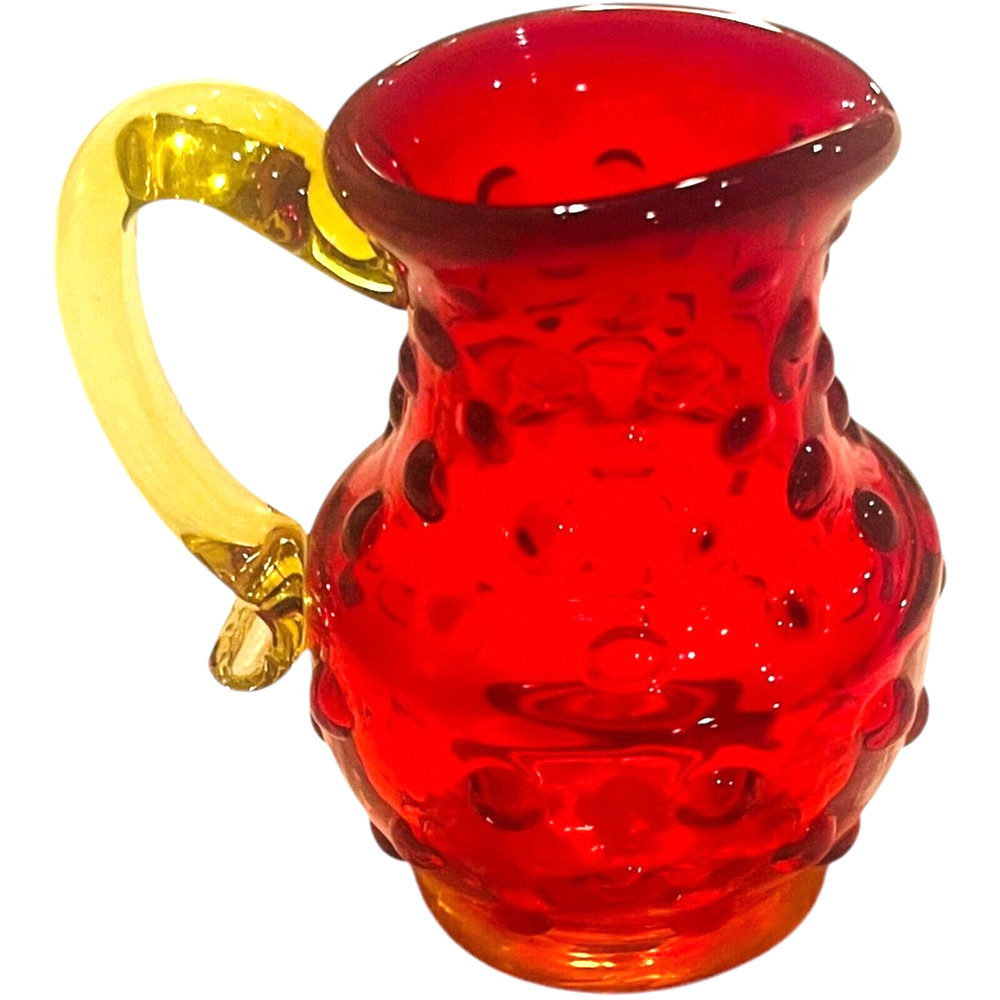 Art Glass Mini Pitcher 3 1/4" - Vintage